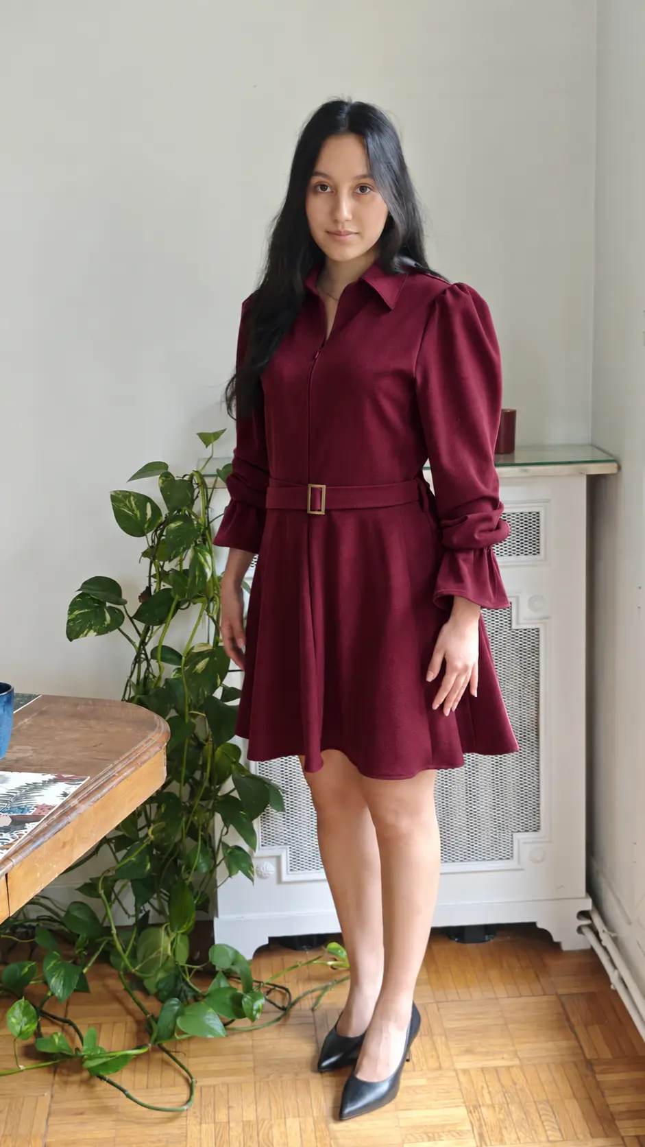 Robe Signature courte bordeaux