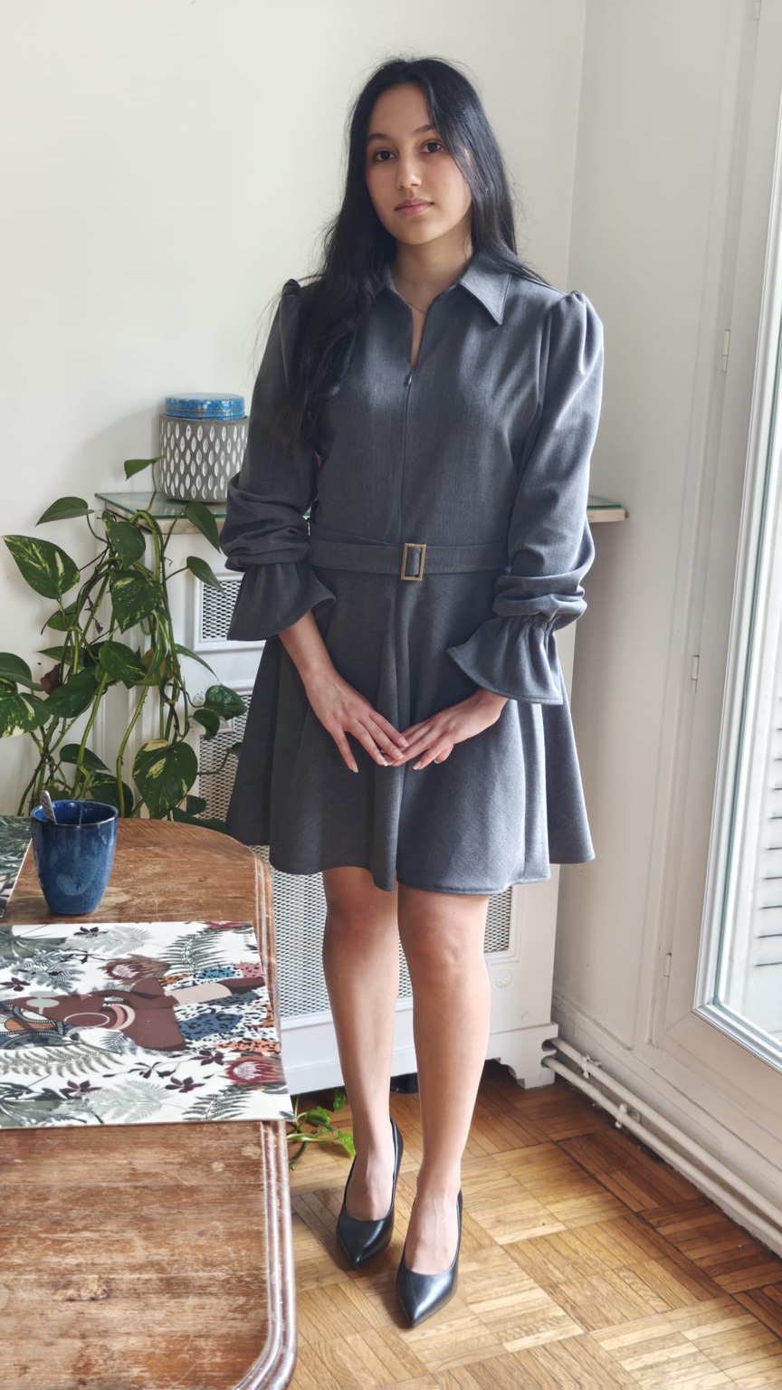 Robe signature grise courte — vue principale