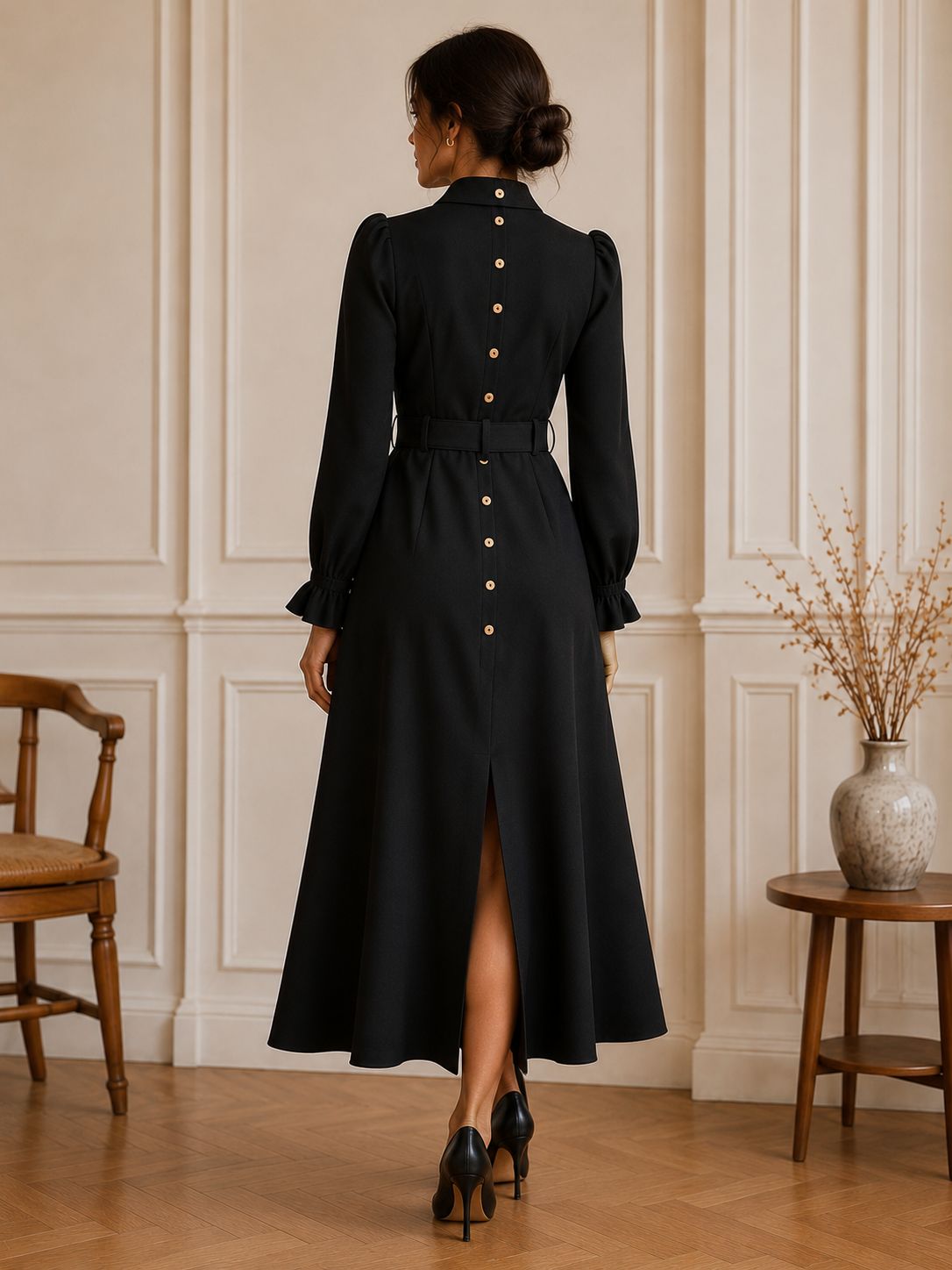 Robe noire Colette Chopin vue de dos